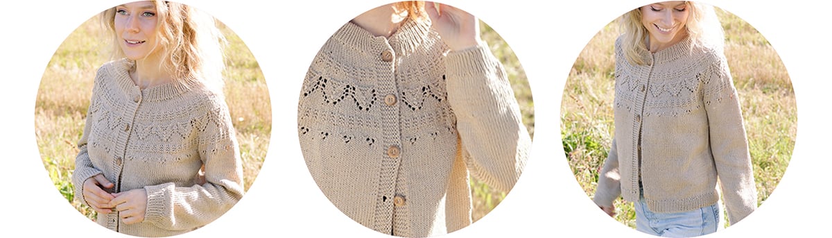 sand notes cardigan breipatroon