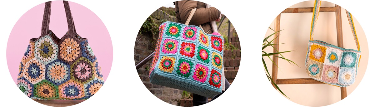 granny square tas haken