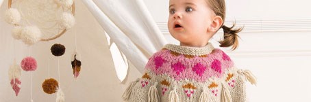 Meisjes poncho - Gratis breipatroon