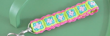 Sleutelhanger haken van mini Granny Squares