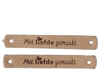 Durable Leren Label Met Liefde Gemaakt (2 stuks) 001 Lichtbruin-2