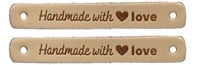 Durable Leren Label Handmade with Love (2 stuks) 001 Light Brown-2