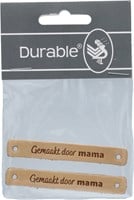 Durable Leren Label Gemaakt door Mama (2 stuks) 001 Lichtbruin