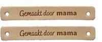 Durable Leren Label Gemaakt door Mama (2 stuks) 001 Lichtbruin-2