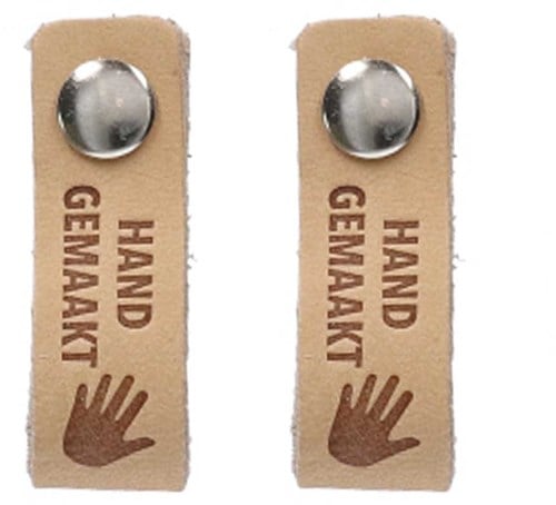 Durable Leren Label Hand Gemaakt (2 stuks) 001 Lichtbruin-2