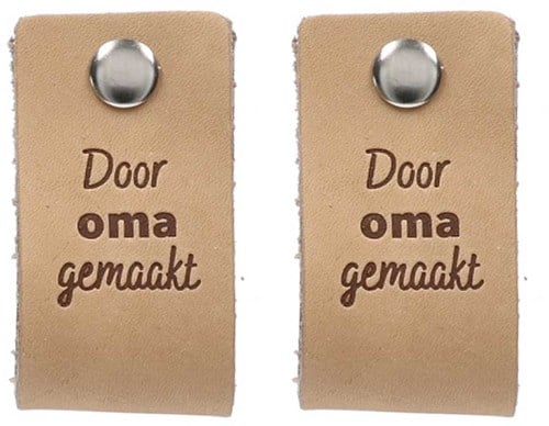 Durable Leren Label Door Oma Gemaakt (2 stuks) 001 Lichtbruin-2