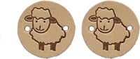 Durable Leren Label Sheep Rond (2 stuks) 001 Light Brown-2