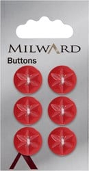 Milward Knoop Rood Bloem/Ster 15mm (6 stuks)